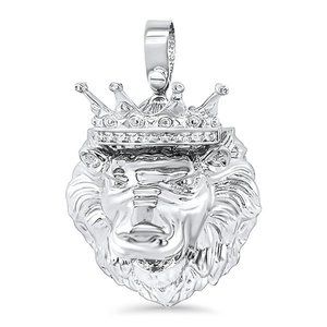 Sterling Silver 925 Lion Crown Pendant